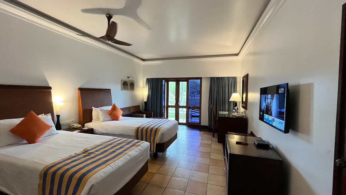 Comfortable resort guest room in Kumarakom